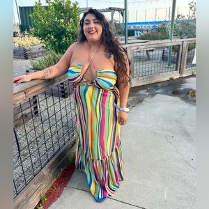 Strappy bodice maxi dress